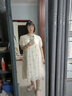 南叮雅格夏季新款孕婦裙韓版天絲刺繡寬松甜美孕婦裝中長(zhǎng)款連衣裙夏裝 圖片色 L110-125斤 曬單實(shí)拍圖