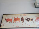 視覺(jué)星韓滉五牛圖客廳裝飾畫(huà)有框畫(huà)臥室書(shū)房中式風(fēng)格壁畫(huà)床頭掛畫(huà) 棕色L框 50*150cm 曬單實(shí)拍圖