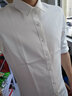 Daft春夏韓版修身男士五分袖襯衫純色百搭中袖襯衫發(fā)型師男模商務(wù)襯衣 白色 XL修身偏小 曬單實(shí)拍圖