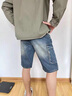 衣然呈品牛仔短褲男夏季寬松直筒五分褲工裝5分男士休閑中褲外穿大碼馬褲 深藍色 32 【建議130-140斤】 曬單實(shí)拍圖