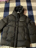 京西藍靛冬季戶外潮牌短款連帽羽絨服男寬松大碼防寒保暖白鴨絨面包服外套 黑色 L 推薦體重120-140斤 曬單實拍圖
