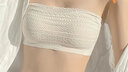 莫代爾無(wú)肩帶防滑內衣女士薄款小胸聚攏隱形抹胸式防走光裹胸蕾絲文胸罩 米白色單件+黑色單件 L （32/70C，34/75AB） 曬單實(shí)拍圖