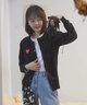 COMME DES GARCONS PLAY CDG川久保玲刺繡疊心男女款羊毛開衫針織毛衣外套情侶 女款黑色 XXS (155) 曬單實拍圖