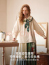 兩三事梵高藍(lán)色娃娃領(lǐng)襯衫女春季法式內(nèi)搭襯衣長(zhǎng)袖上衣 余香流淌 杏色預(yù)售 S 曬單實(shí)拍圖
