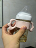 適配hengen手柄奶瓶配件赫根硅膠把手奶瓶重力球吸管寬口徑奶瓶通用型硅膠手柄吸管 粉色硅膠手柄 曬單實(shí)拍圖