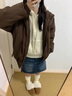 CTOX半拉鏈連帽毛衣女2025新款秋冬季寬松慵懶感針織套頭休閑帽衫外套 米白色 M 90-105斤 曬單實(shí)拍圖