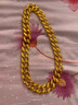 土豪金大金鏈子主播嘻哈夸張表演道具塑料CCB項鏈 金色 90cm 曬單實(shí)拍圖