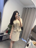 晨芙時(shí)尚職業(yè)裝連衣裙女夏季酒店前臺工裝售樓部經(jīng)理珠寶美容師工作服 杏色 XL 建議110-120斤 曬單實(shí)拍圖