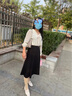 歐小倉歐小倉灰色中長(cháng)款半身裙女春款高腰顯瘦遮胯垂感a字傘裙 2166 黑 27 曬單實(shí)拍圖