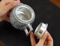 奢龍輕奢純銀茶壺茶杯功夫茶具小套裝陶瓷鎏銀一壺兩杯泡茶壺送禮 福龍高照鎏銀套裝 禮盒包裝 曬單實(shí)拍圖