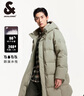 杰克·瓊斯（JACK&JONES）冬季男裝潮流時尚外套百搭字母反光印花連帽中長款羽絨服男士厚款 E06 香根草灰 L 曬單實拍圖