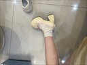 閃動(dòng)少女（SHANDONGSHAONV）高跟鞋lolita粗跟厚底防水臺藍色日系軟妹甜美可愛(ài)蝴蝶結鞋子女 米白色 39 曬單實(shí)拍圖