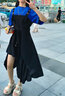 女裝夏季2022新款女胖妹妹顯瘦吊帶連衣裙法式復古小眾兩件套 白色襯衫+黑色背帶裙(套裝) 送領(lǐng)帶 M 建議86~100斤 曬單實(shí)拍圖