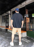 楠笙記日系動(dòng)漫t恤男夏季潮牌嘻哈美式hiphop七分袖衣服大碼fog高街 黑色 L 曬單實(shí)拍圖