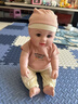 貝倍馨仿真嬰兒娃娃安撫軟硅膠會說話的洋娃娃玩偶女孩玩具生日禮物 華夫格粉（軟膠可洗澡） 【3D仿真眼】50厘米-237聲 曬單實拍圖
