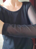 花花公子（PLAYBOY）秋冬胖女裝網(wǎng)紗打底衫長(cháng)袖黑色百搭薄款紗衣彈力T恤緊身內搭上衣 黑色圓領(lǐng) L 100-110斤 曬單實(shí)拍圖
