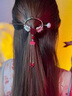 惜禮 原創(chuàng)設計珍珠玫瑰發(fā)簪女夏氣質中國風漢服簡約流蘇步搖發(fā)飾成品現(xiàn)代盤發(fā)頭飾時尚飾品七夕情人節(jié)送女友 酒紅色 曬單實拍圖