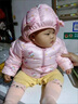 暖冬鴨鴨嬰兒秋冬裝棉衣兒童羽絨棉服男女寶寶中小童冬季保暖外出棉襖外套 白色花花 100 曬單實(shí)拍圖