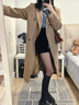 GARNUO羽絨服內膽駝色西裝毛呢外套女90白鴨絨秋冬新款正肩加厚呢子大衣 栗駝色【常規內里】 XXL【131-150斤】 曬單實(shí)拍圖