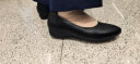 强人女鞋4CM中跟工作单鞋尖头通勤皮鞋浅口高跟鞋 JDLA170002 黑色 35 实拍图