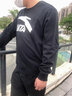 安踏運動衛(wèi)衣男裝秋冬針織加絨圓領(lǐng)長袖運動休閑服跑步運動服男子上衣 【經(jīng)典大LOGO】基礎(chǔ)黑   L 曬單實拍圖