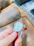 ROCOS品牌女士手表女新款復(fù)古氣質(zhì)皮帶防水石英女生腕表 金殼白面棕帶 曬單實拍圖