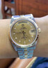 【二手99新】帝舵（Tudor）王子型 男士手表全自動(dòng)機械 瑞表 狗牙精鋼/間金 18K黃金日歷功能 36mm間金布面紋金色76213-0007 單表 曬單實(shí)拍圖