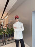 名創(chuàng  )優(yōu)品（MINISO）打底衫男秋冬季新款寬松內搭長(cháng)袖t恤加肥加大半高領(lǐng)帶絨保暖衣服 【半高領(lǐng)單件裝】白色 L 175(體重120-140斤左右) 曬單實(shí)拍圖