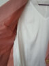 简蜓小西装女棉麻夏季新款韩版休闲外套女七分袖短款亚麻小个子西服 中袖粉色小西装 XL（建议：110-120斤） 实拍图