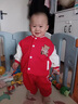 G.DUCKKIDS男童套裝春秋洋氣2兒童衣服小孩帥氣3嬰兒童裝1-4歲寶寶秋裝3件套 紅色 小熊棒球衫三件套 110 cm 曬單實拍圖