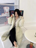 CEENIU官方中戲亮世秋同款羽絨服長款加厚羽絨面包服男女冬季cv凸乆鳥 北勢北影藝考同款：奶綠色 加厚 S 90-130斤 曬單實(shí)拍圖