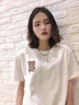 Eperdument新款小熊胸標白色短袖T恤女純棉顯瘦百搭時尚韓版寬松大碼打底衫 白色小熊 L 曬單實拍圖