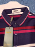 恒源祥男士長(cháng)袖t恤春秋季條紋翻領(lǐng)中年爸爸裝商務(wù)休閑彈力男裝上衣polo 梅紅 XL (180) 曬單實(shí)拍圖