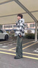 益帛假兩件棉服男秋冬新款美式高街潮牌寬松格子連帽小香風(fēng)棉衣外套男 黑色 XL【建議120-135斤】 曬單實(shí)拍圖