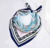 GLO-STORY 丝巾女 时尚优雅小方巾百搭气质装饰领巾 WSJ814049 蓝色咖边  实拍图