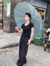 左都（ZUODU）全自動(dòng)雙骨雨傘反向傘加大加厚結(jié)實(shí)抗風(fēng)男大號(hào)傘女折疊傘雙人定制 【山嵐綠】反向傘+雙倍加固抗風(fēng)+1米3加大傘面 曬單實(shí)拍圖
