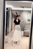 對白法式肌理提花A字半身裙女2025夏新款高級感亞麻垂感氣質(zhì)長裙 淺卡其 S 曬單實拍圖