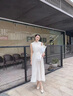 YXHK原創(chuàng)夏無袖女裝春夏新款溫柔仙女裙白色法式連衣裙女收腰掛脖長裙 白色 S 曬單實拍圖
