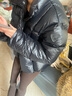 坦博爾羽絨服女鵝絨短款亮面加厚小個(gè)子女士外套550390Z 極光黑 160 曬單實(shí)拍圖