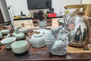 青澹汝窯虎年生肖系列套裝 功夫茶具套裝 整套茶具收藏款天青色 虎虎生威套裝 9件 天青色 曬單實(shí)拍圖