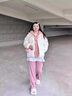 CTOX韓版拼色加厚連帽假兩件ins中長(zhǎng)款棉服女冬季新款學(xué)生棉衣外套潮 杏色  M 105-120斤 曬單實(shí)拍圖