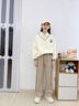 優(yōu)優(yōu)1點(diǎn)（Yoyo one）女童春秋套裝2025新款女大童女孩衛(wèi)衣學(xué)院風(fēng)秋季洋氣春款兒童秋裝 15188咖色4948米白 150cm 曬單實(shí)拍圖