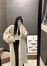 半繪軟糯加厚仿水貂絨毛衣女針織衫中長款開衫女秋冬復(fù)古慵懶風(fēng)寬松外 白色 XL 115130斤 曬單實(shí)拍圖