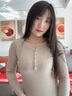 嫻妃百搭外穿針織衫女裝修身百搭長袖打底衫上衣時尚內(nèi)搭春秋新款毛衣 燕麥色 L 【建議105-120斤】 曬單實拍圖