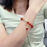 蔓笙手鏈女學(xué)生百搭紅豆手鏈手串女串珠手環(huán)相思豆新年禮物送女友 曬單實(shí)拍圖