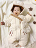 G.DUCKKIDS童裝嬰兒羽絨服連體衣秋冬季新生兒連體衣白鴨絨保暖寶寶外出抱衣 米色+包包 73碼適合5-7個(gè)月體重13斤-18斤 曬單實(shí)拍圖