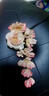 贏(yíng)夫人（Mrs win）花朵發(fā)簪古風(fēng)簪子 漢服絹花頭飾流蘇步搖發(fā)釵 復古頭花古裝配飾女 芳瑤-木發(fā)簪-B 曬單實(shí)拍圖