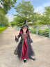 安妮優(yōu)兒萬圣節(jié)兒童服裝女童cosplay角色裝扮魔法女巫吸血鬼化妝舞會派對 裙子+帽子 100 曬單實(shí)拍圖