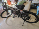 飛鴿（FG FLYING PIGEON）鋁合金折疊山地自行車(chē)成人男女大中小學(xué)生車(chē)城市越野通勤單車(chē) 悍馬-27速-折疊鋁架油剎-騎士黑 26寸適合160-180cm 曬單實(shí)拍圖
