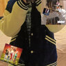 閃動(dòng)少女（SHANDONGSHAONV） 美式棒球服2021年新款外套女春秋復古港味韓版寬松百搭ins潮夾克 藏青色 S 曬單實(shí)拍圖